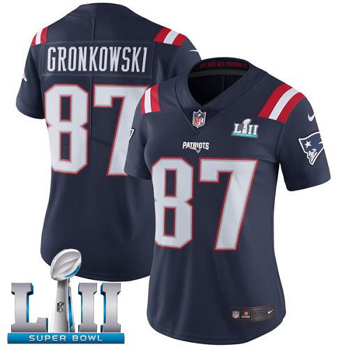 Women New England Patriots #87 Gronkowski Blue Color Rush Limited 2018 Super Bowl NFL Jerseys->philadelphia eagles->NFL Jersey